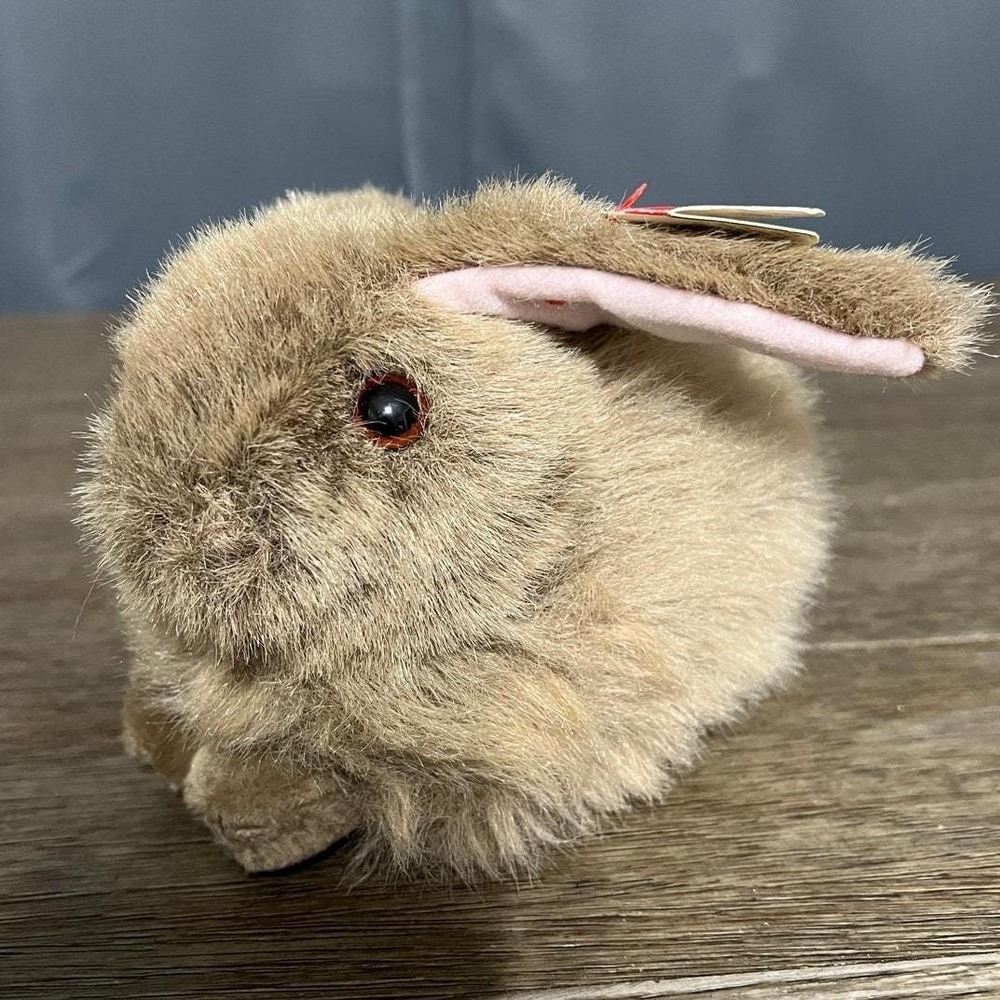 Vintage 1993 Ty Nibbles the Bunny Rabbit Plush Tan Stuffed Animal Toy Style 8000